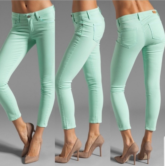PAIGE Denim - Paige mint green kylie crop skinny jean sz 24
